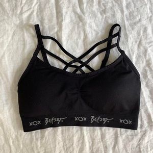 Betsey Johnson black sports bra